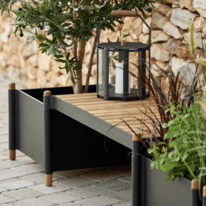 Cane-Line Sticks bench incl. 2 planters